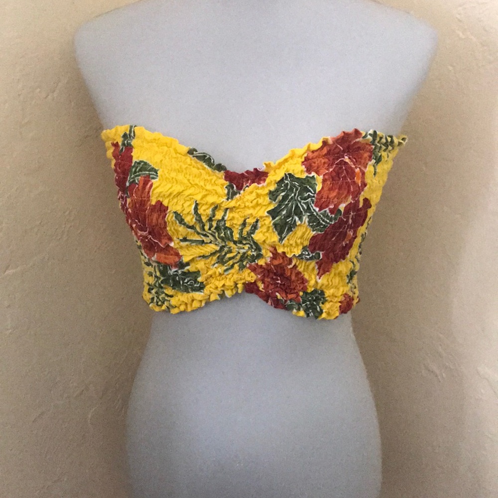 Tropical print bandeau top